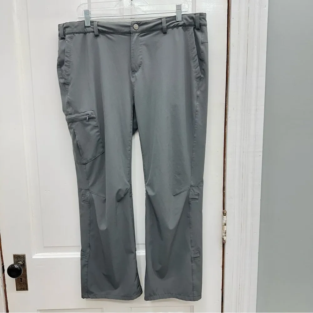 REI Hiking outdoor adventure pants women's 16. adjustable waist lightweight gray
